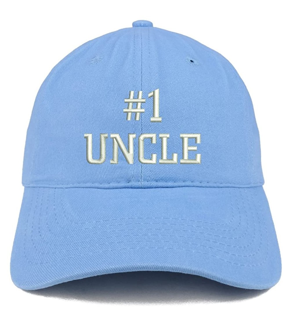 Baseball Caps Number 1 Uncle Embroidered Low Profile Soft Cotton Baseball Cap - Carolina Blue - CU184UUWIW2 $14.95