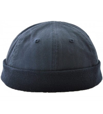 Skullies & Beanies Retro Rolled Cuff Skull Caps Brimless Beanie Hats for Men/Women - B-dark Blue - CU183O5X48W $16.35