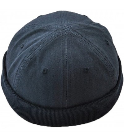 Skullies & Beanies Retro Rolled Cuff Skull Caps Brimless Beanie Hats for Men/Women - B-dark Blue - CU183O5X48W $16.35