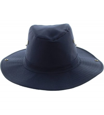 Sun Hats Wide Brim Bora Booney Outdoor Safari Summer Hat w/Neck Flap & Sun Protection - Navy Solid - CD182IXONZN $21.62