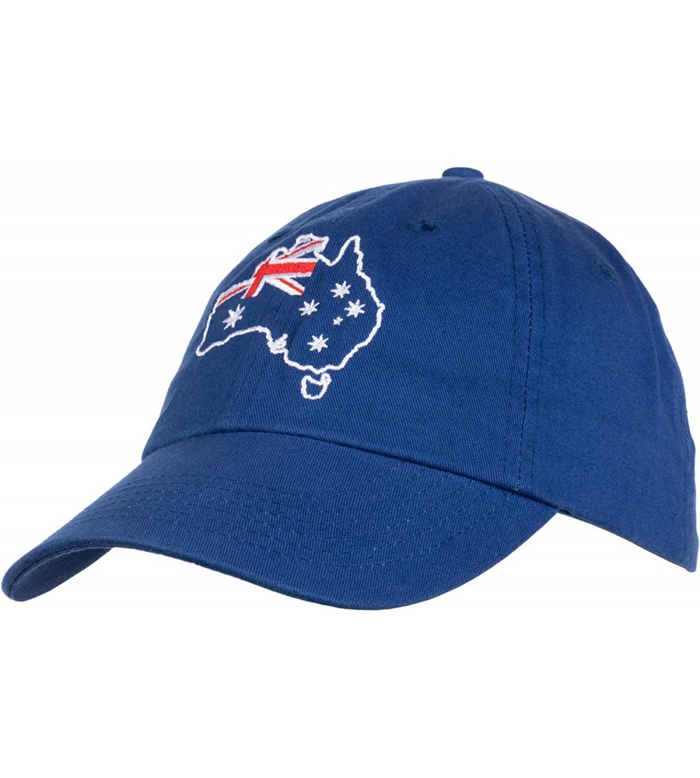 Baseball Caps Australia Pride - Australian Aussie Flag Sport Fan Low Fit Baseball Cap Dad Hat Royal Blue - CS18QQR7Q3R $16.77