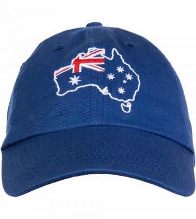 Baseball Caps Australia Pride - Australian Aussie Flag Sport Fan Low Fit Baseball Cap Dad Hat Royal Blue - CS18QQR7Q3R $16.77