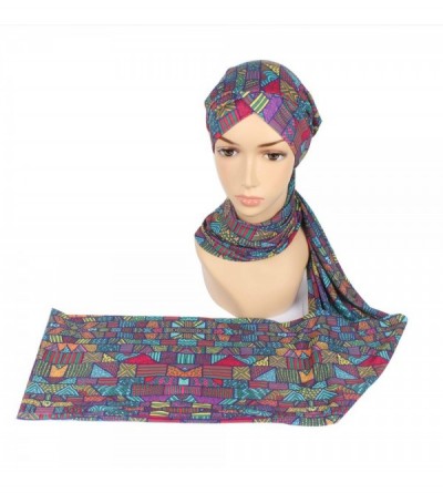 Headbands Easy Wearing African Head Wrap-Long Scarf Turban Shawl Hair Bohemian Headwrap - Colour24 - C118U56R59T $13.92