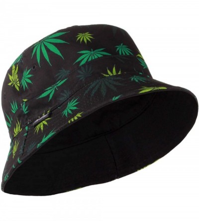 Bucket Hats Fashion Bucket Hat Cap Headwear - Many Prints - Cannabis Green - C311TUVAA19 $14.55