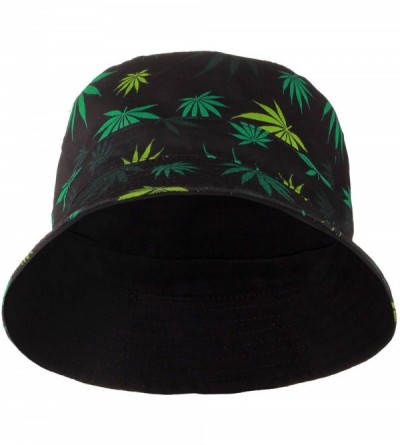 Bucket Hats Fashion Bucket Hat Cap Headwear - Many Prints - Cannabis Green - C311TUVAA19 $14.55