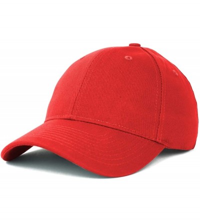 Baseball Caps Made in USA Structured Firm Crown 100% Cotton Chino Twill Baseball Cap - Red - CJ12LCECFI9 $35.49