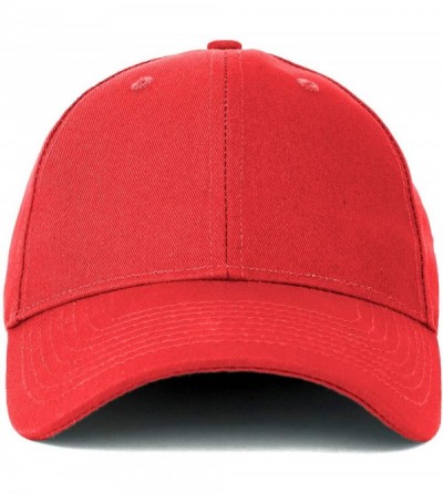 Baseball Caps Made in USA Structured Firm Crown 100% Cotton Chino Twill Baseball Cap - Red - CJ12LCECFI9 $15.62