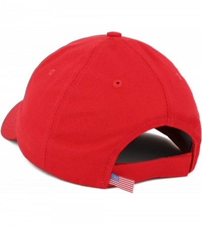 Baseball Caps Made in USA Structured Firm Crown 100% Cotton Chino Twill Baseball Cap - Red - CJ12LCECFI9 $15.62
