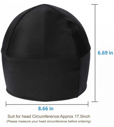 Skullies & Beanies Skull Cap/Helmet Liner/Running Cycling Wicking Beanie Under Hard Hat - Black-2pack - CQ197AOLD2E $8.37