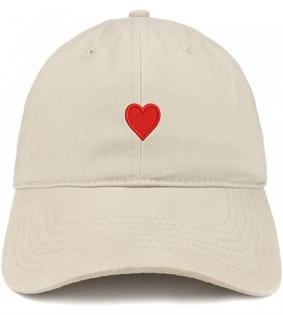 Baseball Caps Emoticon Heart Embroidered Cotton Adjustable Ball Cap Dad Hat - Stone - CF12MYDDRJX $33.25