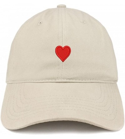 Baseball Caps Emoticon Heart Embroidered Cotton Adjustable Ball Cap Dad Hat - Stone - CF12MYDDRJX $18.42