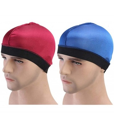 Skullies & Beanies 2Pack Unisex Spandex Dome Style Wig Cap Mesh Hair Stretchable Silky Bottom Cap Stay On Your Head - Wine Re...