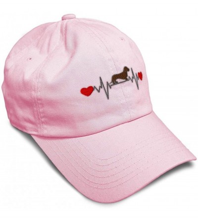 Baseball Caps Soft Baseball Cap Dog Dachshund Lifeline B Embroidery Dad Hats for Men & Women - Soft Pink - CF18TLES4EG $26.91