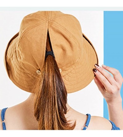 Sun Hats Summer Sun Hats Outdoor UV Protection Wide Large Brim Beach Visor Empty Top Caps for Women - Yellow - CG18D5OO7GD $1...
