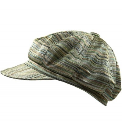 Newsboy Caps Ladies Newsboy Caps - Olive Green/Multi - CJ18QGUUIOE $12.59