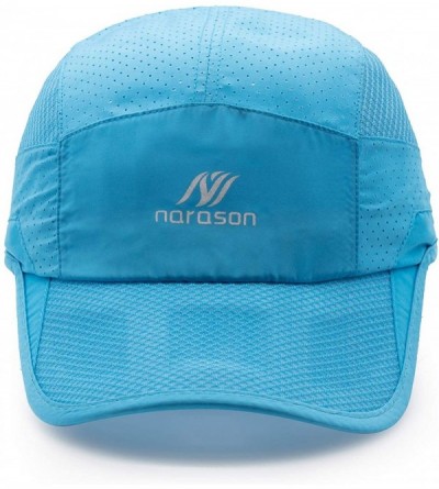 Sun Hats Sun Visor Hats Lightweight Cooling Sports Hat UV Protection Ultra Thin Breathable Baseball Hats - Lake Blue - CU18TI...