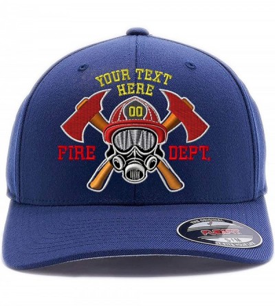 Baseball Caps Custom Embroidered Firefighter Hats. 6477- 6277 Flexfit Baseball caps - Navy - CE18CRQ0GQW $44.01