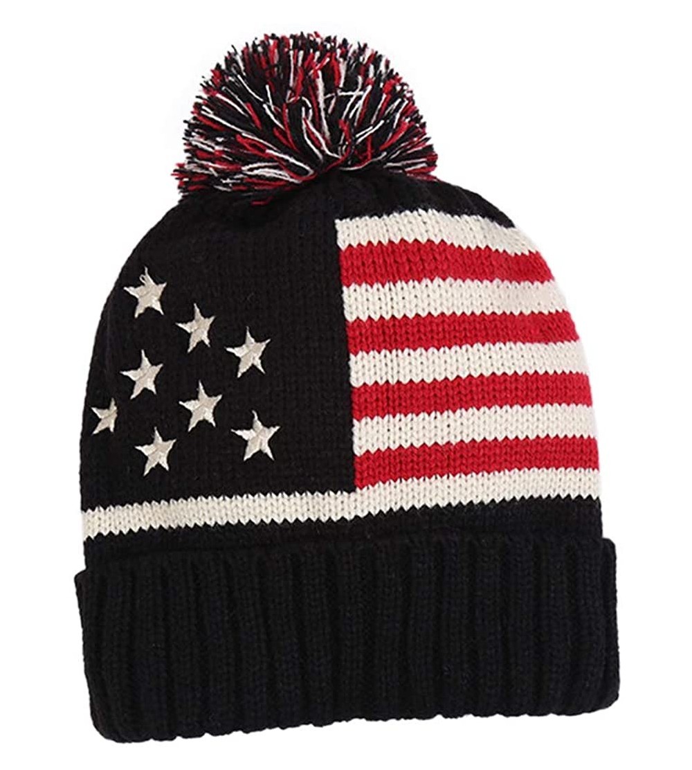 Skullies & Beanies Women Men Crochet Knitted Ball Stripe Stars Winter Warm Beanie Hat Ski Cap - D - C818KZW7EM0 $12.93
