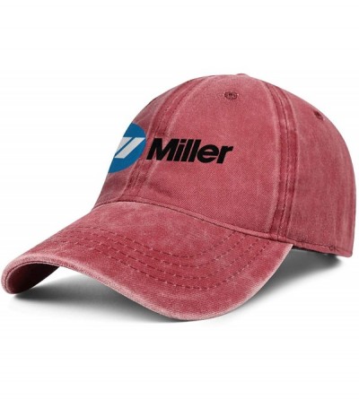Baseball Caps Mens Miller-Electric- Baseball Caps Vintage Adjustable Trucker Hats Golf Caps - Red-64 - C818ZLGZDOT $34.74