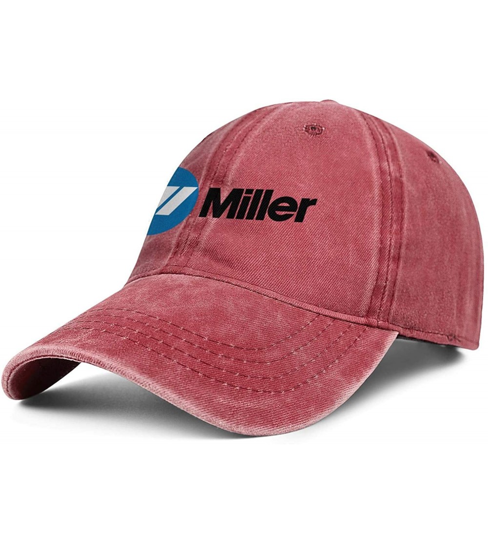 Baseball Caps Mens Miller-Electric- Baseball Caps Vintage Adjustable Trucker Hats Golf Caps - Red-64 - C818ZLGZDOT $13.90