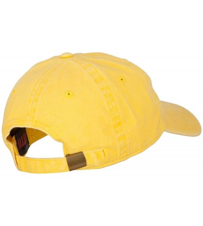 Baseball Caps Smile Face Embroidered Washed Cap - Bright Yellow - CK18A9K3S59 $20.86