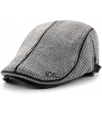 Newsboy Caps Men's Knitted Cabbie Driving Duckbill Beret Casquette Hat Warm Visor Newsboy Cap for Men - Grey03 - CJ192QROHZG ...