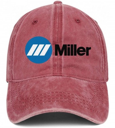 Baseball Caps Mens Miller-Electric- Baseball Caps Vintage Adjustable Trucker Hats Golf Caps - Red-64 - C818ZLGZDOT $13.90