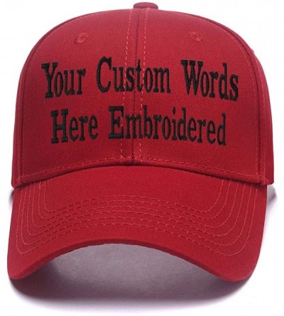 Baseball Caps Custom Embroidered Baseball Hat Personalized Adjustable Cowboy Cap Add Your Text - Wine - CI18H48IMR6 $18.84