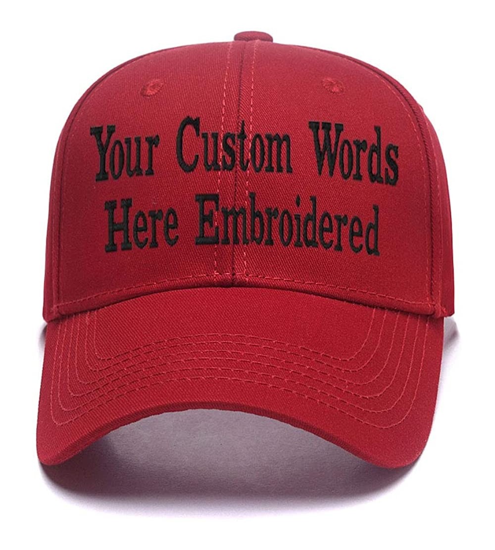 Baseball Caps Custom Embroidered Baseball Hat Personalized Adjustable Cowboy Cap Add Your Text - Wine - CI18H48IMR6 $18.84