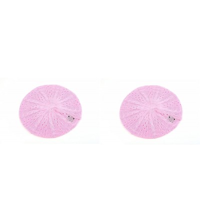 Berets Women's Light Beret Knitted Style for Spring Summer Fall 139HB - 2 Pcs Pink & Pink - C511A91I2AF $27.93