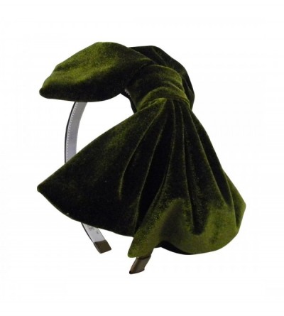 Headbands Olive Holiday Head Band with Velour Bow - Olive - C0127XUFO4X $12.88