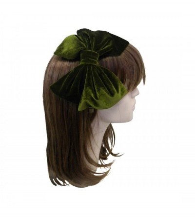 Headbands Olive Holiday Head Band with Velour Bow - Olive - C0127XUFO4X $12.88