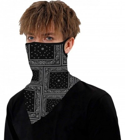 Balaclavas Men Women Neck Gaiter Face Mask Scarf Bandana Ear Loops Rave Outdoor Balaclava for Dust Wind UV Sun Protective - C...