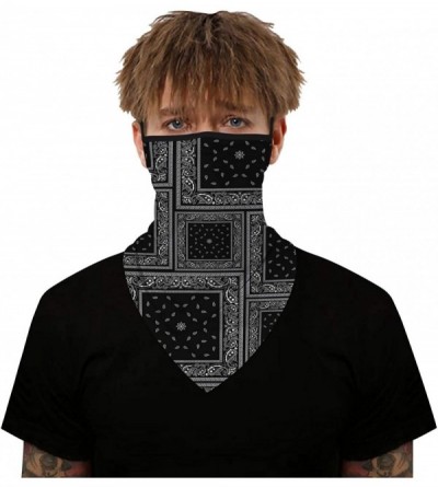 Balaclavas Men Women Neck Gaiter Face Mask Scarf Bandana Ear Loops Rave Outdoor Balaclava for Dust Wind UV Sun Protective - C...