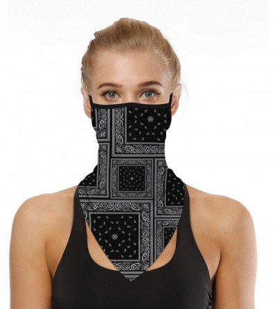 Balaclavas Men Women Neck Gaiter Face Mask Scarf Bandana Ear Loops Rave Outdoor Balaclava for Dust Wind UV Sun Protective - C...