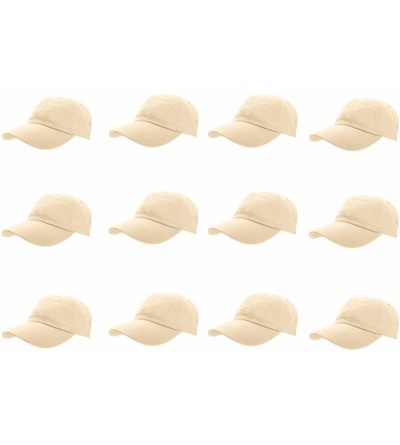 Baseball Caps Baseball Caps 100% Cotton Plain Blank Adjustable Size Wholesale LOT 12 Pack - Putty - CD183EXZE4K $28.28