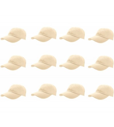 Baseball Caps Baseball Caps 100% Cotton Plain Blank Adjustable Size Wholesale LOT 12 Pack - Putty - CD183EXZE4K $28.28