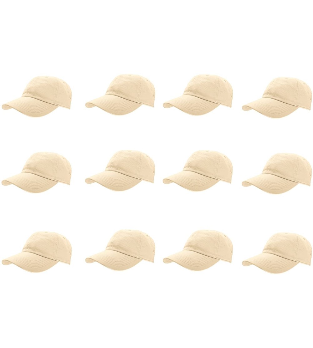 Baseball Caps Baseball Caps 100% Cotton Plain Blank Adjustable Size Wholesale LOT 12 Pack - Putty - CD183EXZE4K $28.28