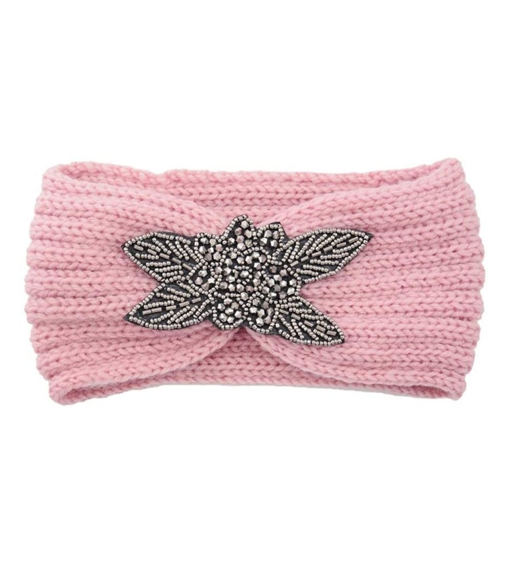 Cold Weather Headbands Chunky Headbands Warmers Crochet - Pink - C6192H8TE88 $8.76
