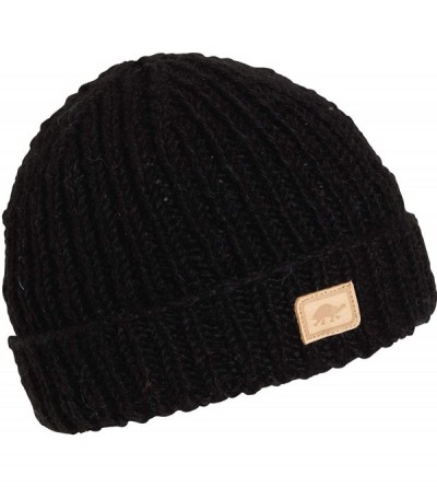 Skullies & Beanies Nepal Men's Ratul Hand Knit Wool Fleece Lined Watch Cap Beanie - Black - CA18IA2AKYM $35.50