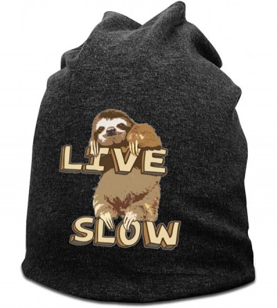 Skullies & Beanies I Run Hoes for Money Women's Beanies Hats Ski Caps - Sloth Live Slow /Deep Heather - C8194QXK093 $16.38