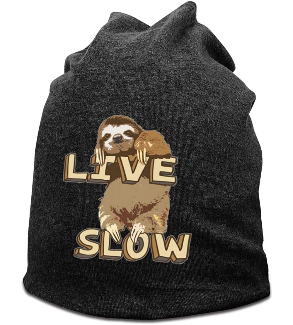 Skullies & Beanies I Run Hoes for Money Women's Beanies Hats Ski Caps - Sloth Live Slow /Deep Heather - C8194QXK093 $16.38