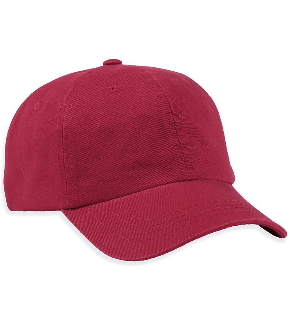 Baseball Caps Unstructured Baseball Cap-0670 - Burgundy - CN129XL90S1 $16.12