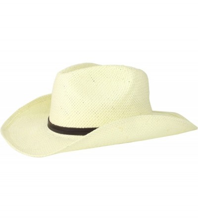 Cowboy Hats Women's Soft Toyo Paper Cowboy Hat - Cream - C61171D07XL $54.97