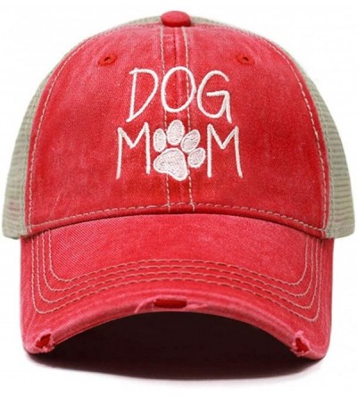 Baseball Caps Dog Mom Dad Hat Cotton Baseball Cap Polo Style Low Profile - Tc102 Red - CA18Q73DAXC $27.14