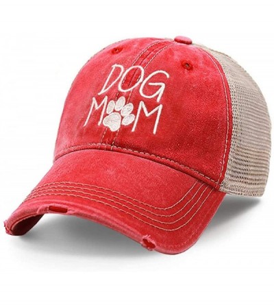 Baseball Caps Dog Mom Dad Hat Cotton Baseball Cap Polo Style Low Profile - Tc102 Red - CA18Q73DAXC $16.73