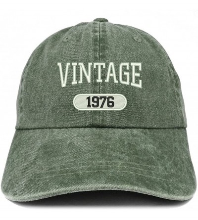 Baseball Caps Vintage 1976 Embroidered 44th Birthday Soft Crown Washed Cotton Cap - Dark Green - CZ180WZ0087 $31.83