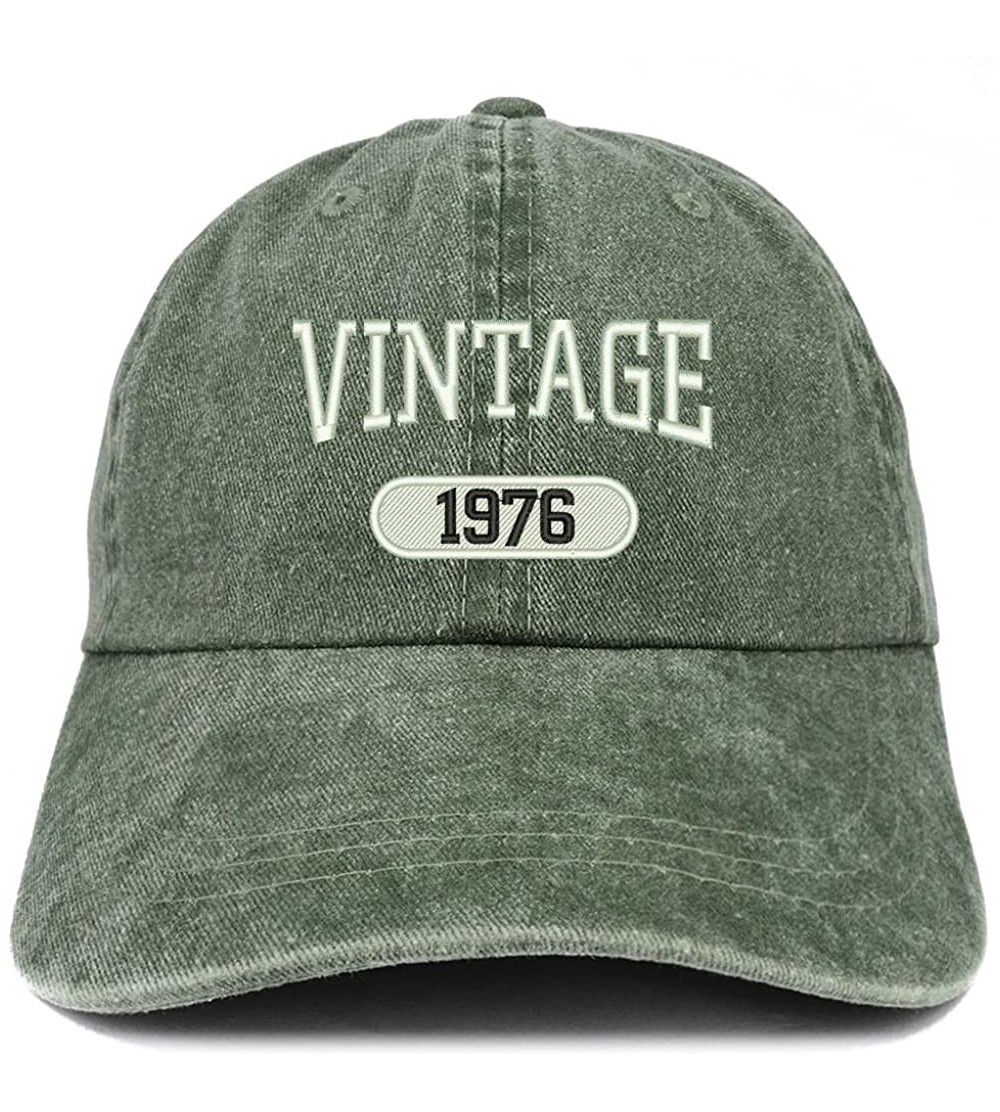 Baseball Caps Vintage 1976 Embroidered 44th Birthday Soft Crown Washed Cotton Cap - Dark Green - CZ180WZ0087 $21.36
