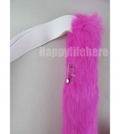 Headbands Long Fur Cat Ears and Cat Tail Set Halloween Party Kitty Cosplay Costume Kits (Hot pink) - Hot pink - CS12IN3HXUR $...
