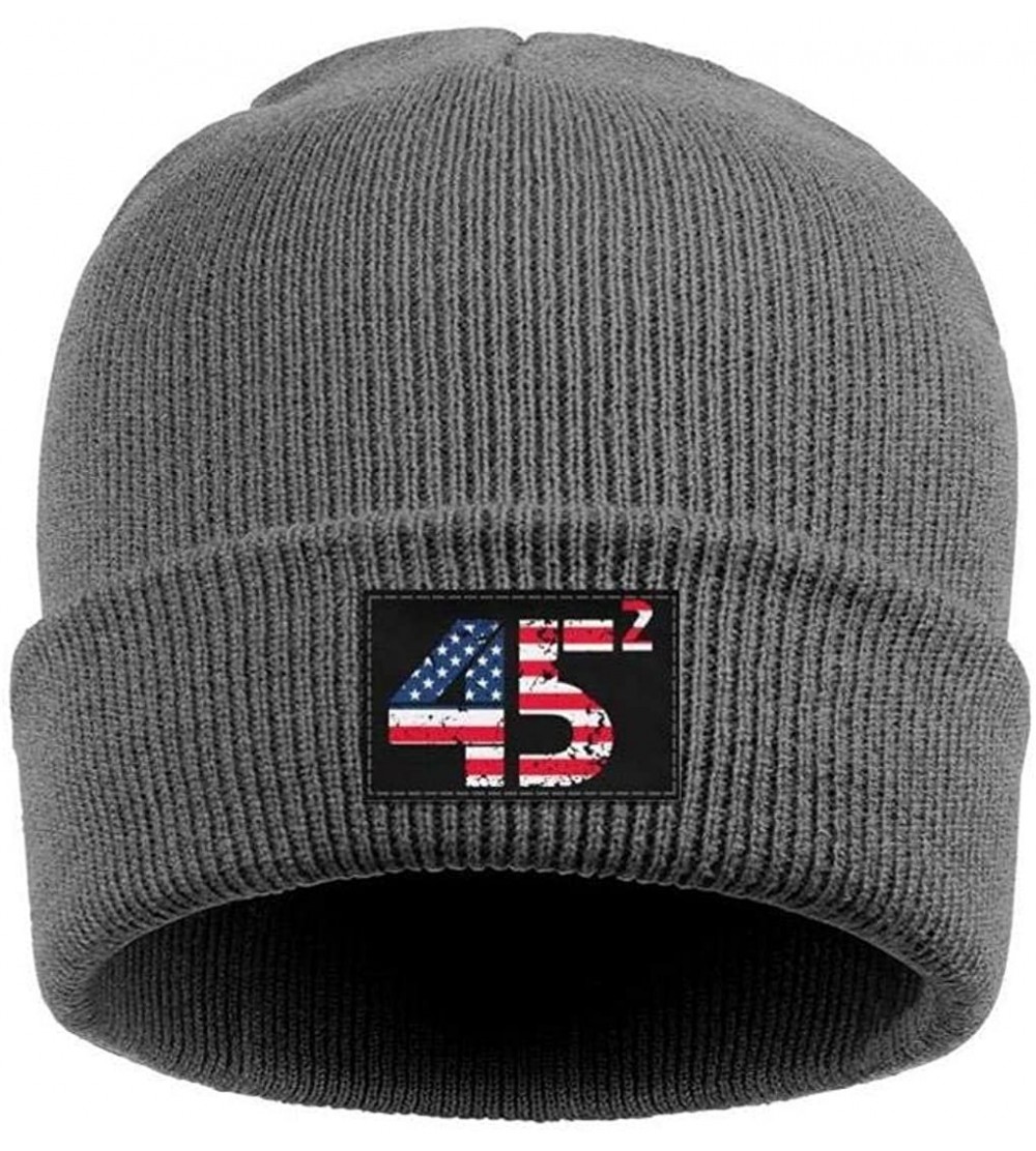 Skullies & Beanies Unisex Knit Hat Trump 45 Squared 2020 Second Presidential Term Warm FashionKnit Caps - Gray-8 - CF192E4A8L...